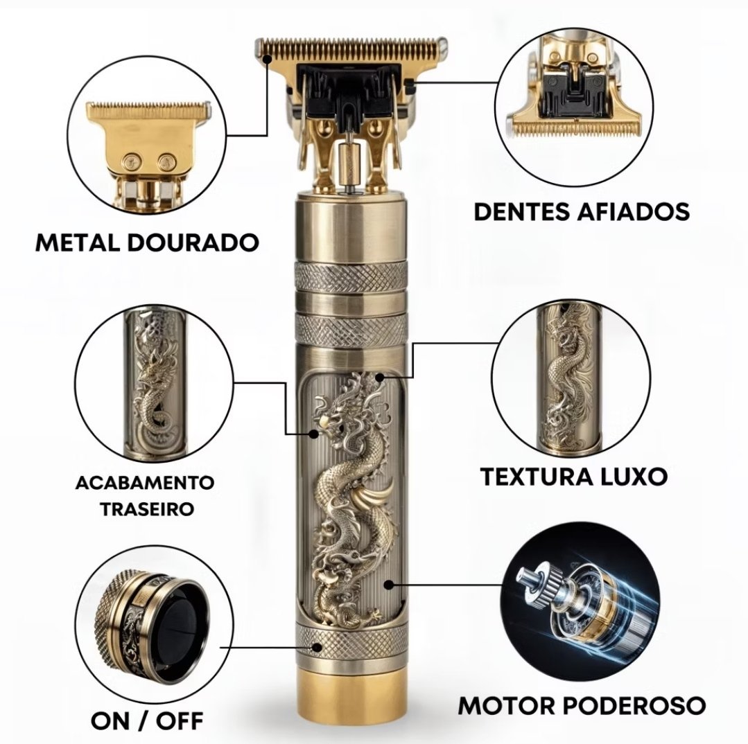Máquina de cortar barba - aparador de Cabelo Profissional T9 – Corte Preciso para Homem e Barbeiro - Imagem 3