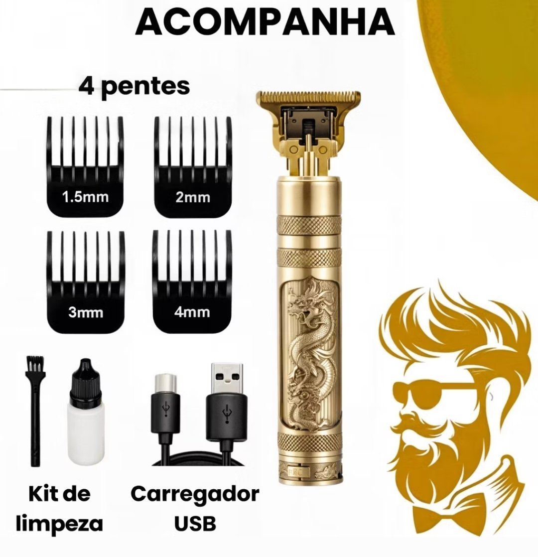 Máquina de cortar barba - aparador de Cabelo Profissional T9 – Corte Preciso para Homem e Barbeiro - Imagem 4