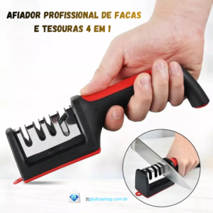 Afiador Profissional de Facas e Tesouras 4 em 1 – Corte Perfeito em Segundos