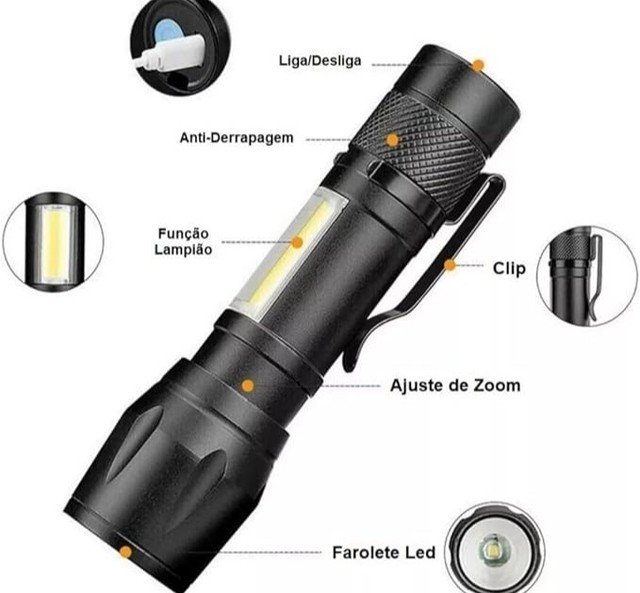 Lanterna Mini de Led 2 em 1 completa com case - Imagem 3