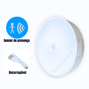 Lâmpada Com Sensor de Presença Ultra Essencial | Recarregável Usb