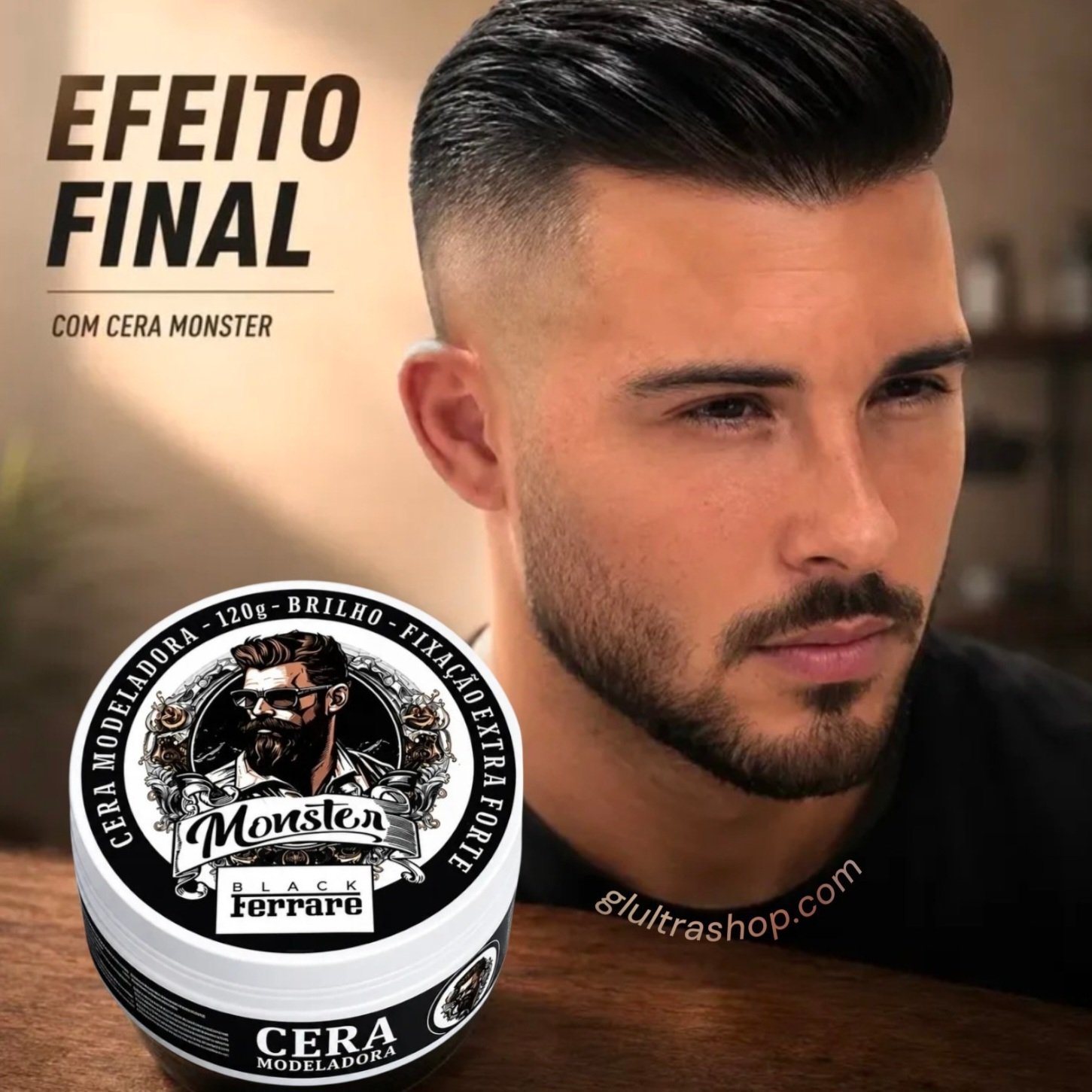 Pomada Modeladora Pigmentada Black Ultra Fixação 120g – Cabelo e Barba